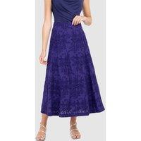 Kettlewell Women's Embroidered Cotton A-Line Skirt in Grape | Size: 18