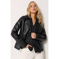 Long Tall Sally Women's Tall Faux Leather Biker Jacket in Black | Size: 16