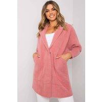 Love Lace Women's Press Stud Fastened Coat with Slip Pockets in Pink