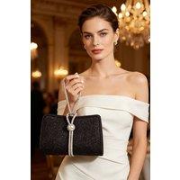 Lovii Women's Moonlight Glitter Clutch Bag in Black