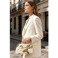 Lovii Women's Women Clutch Floral Party Handbag Chain Shoulder Bag in Beige