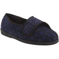 Comfylux Men's Georgie Superwide Slippers in Navy | Size: 9