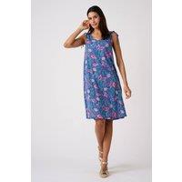 Damart Women's Jersey Sundress Print, Comfort Fit, Midi Length in Blue | Size: 10-12