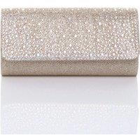 AJVANI Women's Diamante Evening Glitter Envelope Clutch Bag in Rose Gold
