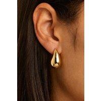 Serla Women's Gold Plated Curved Earrings