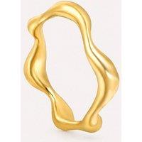 Serla Women's Gold Plated Wave Ring | Size: N