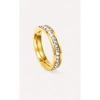 Serla Women's Gold Plated Diamante Eternity Ring | Size: P