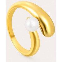 Serla Women's Gold Plated Pearl Claw Ring