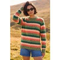 Roman Women's Stripe Soft Knit Jumper in Orange | Size: 14