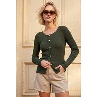 Roman Women's Pearl Ribbed Knit Jumper in Green | Size: 10