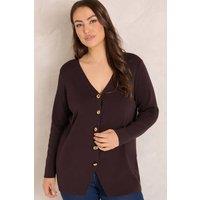 Evans Women's Premium Button Cardigan in Brown | Size: 30-32