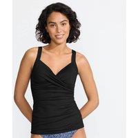 Lands' End Women's V-Neck Wrap Tankini Top in Black | Size: 10