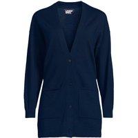 Lands' End Women's Long Merino Wool Cardigan in Navy | Size: 8
