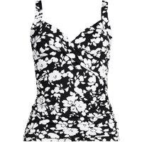 Lands' End Women's V-Neck Wrap Tankini Top in Jet Black | Size: 18