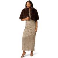 Adrianna Papell Women's Faux Fur Coverup Jacket in Brown | Size: Large