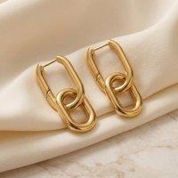 Harfi Women's 18ct Gold Plated Convertible Paperclip Drop Earrings