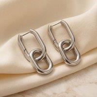 Harfi Women's Silver Convertible Paperclip Drop Earrings