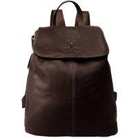 Woodland Leathers Women's Women's Leather Anti-Theft Backpack in Dark Brown