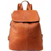 Woodland Leathers Women's Women's Leather Anti-Theft Backpack in Tan