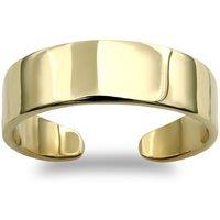 Jewelco London Women's 9ct Gold Graduated Flat Band Toe Ring