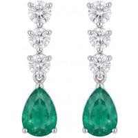 Latelita Women's Delphine Colombian Emerald Triple Drop Earrings Silver in Green