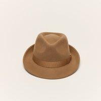Liquorish Women's Camel Trilby Hat With Teardrop Crown | Size: Medium