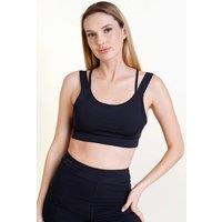 Enorsia Women's Scoop Neck Active Vest in Black | Size: 12