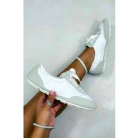 Love Lemonade Women's Comfort Ballet Runner Trainers in White | Size: 5