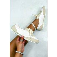 Love Lemonade Women's Comfort Ballet Runner Trainers in Nude | Size: 3