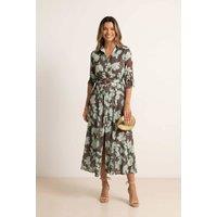 Style Cheat Women's Green/Choc Floral Daphne Dress in Green | Size: 8