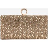 Where's That From Women's 'Reve' Crystal Embellished Clutch Bag With Ring Handle in Gold