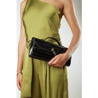 Where's That From Women's Petal Envelope Style Clutch Bag in Jet Black