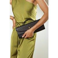 Where's That From Women's Petal Envelope Style Clutch Bag in True Black