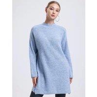 Alse Studio Women's Soft Oversized Long Jumper Knitted Dress in Blue | Size: S/M