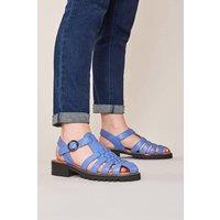 Moshulu Women's 'Kynance' Leather Fisherman Sandals in Light Blue | Size: 6