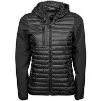 TEE JAYS Women's Crossover Hooded Jacket in Black | Size: Medium