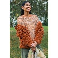 Roman Women's Metallic Ombre Knit Jumper in Orange | Size: 20