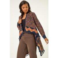 Roman Women's Ombre Tassle Cardigan in Navy | Size: 18