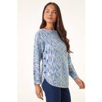 Roman Women's Petite Curve Hem Knit Jumper in Blue | Size: 8