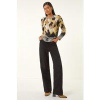Roman Women's Abstract Jacquard Knit Jumper in Black | Size: 14