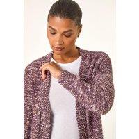 Roman Women's Speckled Popcorn Knit Cardigan in Mauve | Size: 10