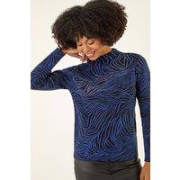 Roman Women's Animal Sequin Knit Jumper in Blue | Size: 20