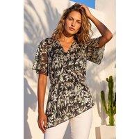 Roman Women's Floral Plisse Wrap Top | Size: 10