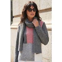 Roman Women's Colour Block Scarf Jumper in Grey | Size: 18