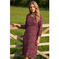Roman Women's Square Neck Ditsy Dress in Wine | Size: 10