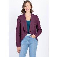 Kettlewell Women's Waterfall Cropped Linen Blend Coat in Aubergine | Size: 10