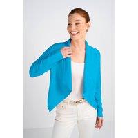 Kettlewell Women's Waterfall Cropped Linen Blend Coat in Bright Blue | Size: 12