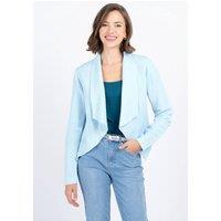 Kettlewell Women's Waterfall Cropped Linen Blend Coat in Baby Blue | Size: 16