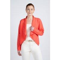 Kettlewell Women's Waterfall Cropped Linen Blend Coat in Scarlet | Size: 10