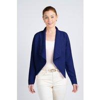 Kettlewell Women's Waterfall Cropped Linen Blend Coat in Navy | Size: 12